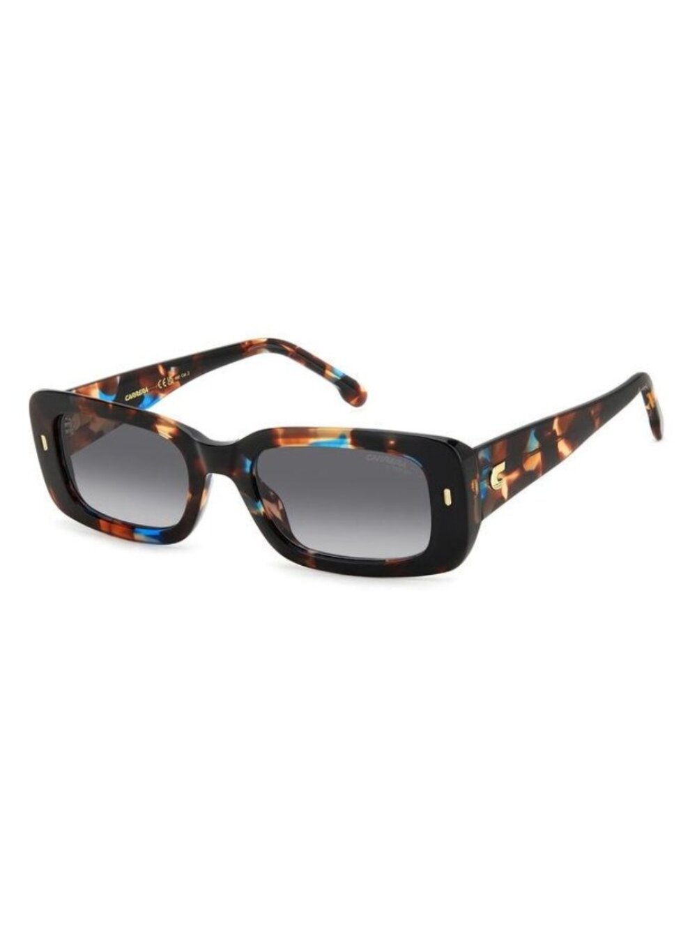 New Carrera Women's Sunglasses Blue Square Grey Lens Acetate Frame 3014 S JBW 53